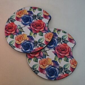 Rainbow Roses Car Coasters Car decor